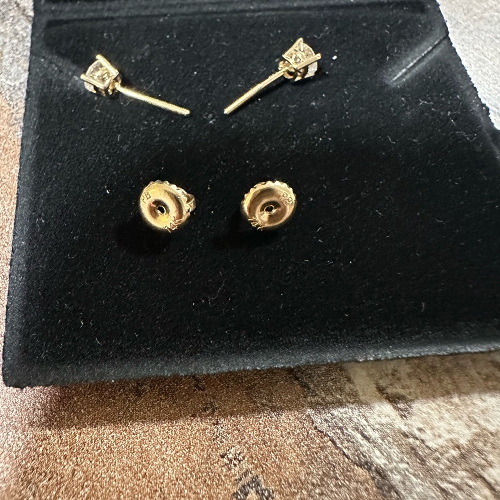 Gold Stud Earrings - Picture 5 of 7